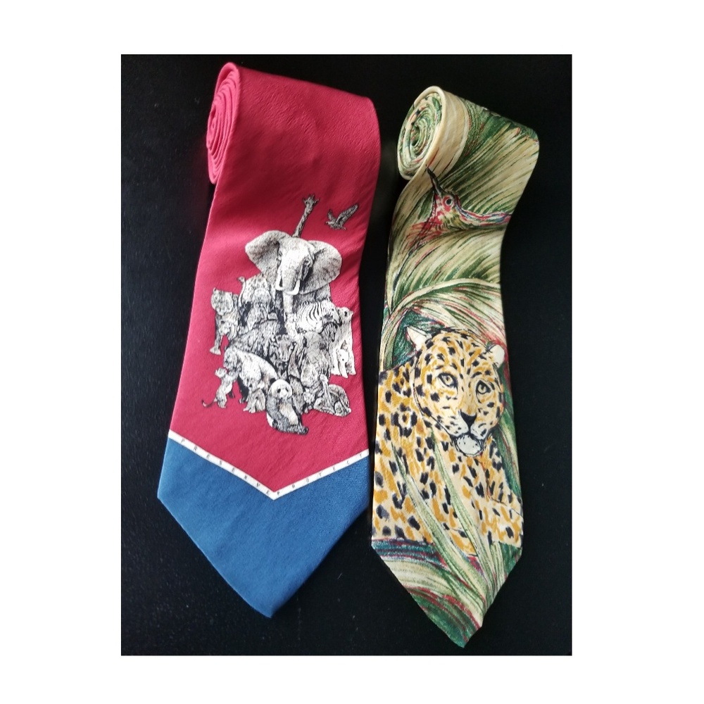 World Wildlife Fund Men's Ties with exotic animals